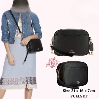 Tas Wanita CH Camera Bag Black Leather / Tas CH Wanita / Tas Selempang Wanita / Tas Wanita Branded / Sling Bag / Crossbody Bag