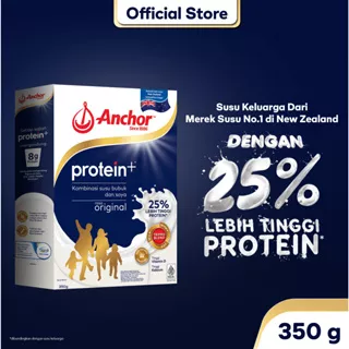 Anchor Milk Protein+ Susu Keluarga Original 350g - Susu Bubuk Tinggi Protein | Sarapan Breakfast 