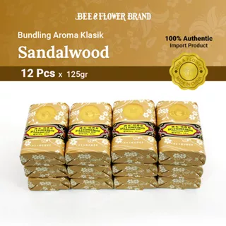 Bee Flower Import Cendana ( 125 gr x 12 pcs) - Sabun Tawon Original 125 gr