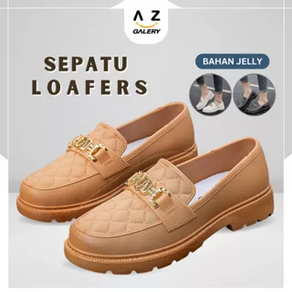 Sepatu Loafers Jelly Wanita Wedges Import Bahan PVC Empuk Sepatu Kerja Cewek Kekinian Azgalery SPT-59