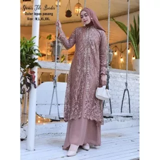 Gamis Tasya Outer Lepas Pasang Full Tulle Bordir Mix Payet / Gamis Kebaya Modern / Gamis kebaya Pesta Mewah / Gamis Kebaya Lamaran / Gamis Tradisional / Gamis Murah / Gamis Kebaya Murah / Gamis Cantik / By Hanania Kebaya