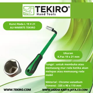 Kunci Roda Tarik 19 x 21mm AU-WM0975 TEKIRO Original Terbaru Kunci Roda L / Kunci Roda Mobil / Congkelan Mobil motor / Wheel Master / Terlaris Usaha Karya Jaya