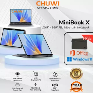 Chuwi Laptop MiniBook X 10.51 inch 2K full touchscreen 12GB DDR4+512GB Mini Yoga 360 derajat Garansi Resmi