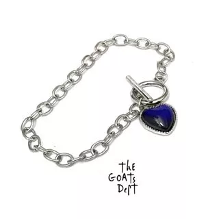 The Goats Dept - Love Athena Thermal Slip On Bracelet Original / tgd941 gelang thermocromic berubah warna sesuai suhu dan mood pria wanita model selip thermo mood silver perak besi titanium anti karat cowo cewe kado unik pasangan pacar suami istri romanti