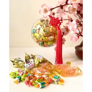 Personalized Large Sweets Ball CNY IMLEK HAMPERS 2024 CNY Hampers & Gift Parcel Xincia Personalized Gift Custom Nama Hiasan Imlek Permen Imlek Xiao Ha Ha Hadiah Spesial Orange Jelly Kue Kering Chinese New Year Murah Kado Anak Ponakan