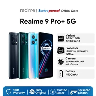 REALME 9 PRO+ 5G NFC (Free Fire Edition) RAM (8GB+128GB), RAM (8GB+256GB) BLUE, GREEN - GARANSI RESMI