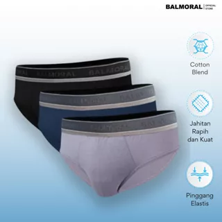 BALMORAL Daily Celana Dalam Pria 3 Pcs Cotton Blend Underwear Men's Briefs CDA-031