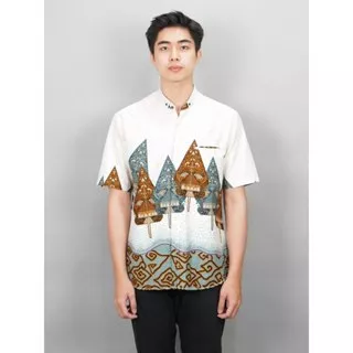 Swipe Up Kemeja Batik Pria Modern Lengan Pendek Wayang Laksmana BW