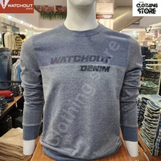 WATCHOUT JEANS ORIGINAL sweater pria lengan panjang biru JK200200026