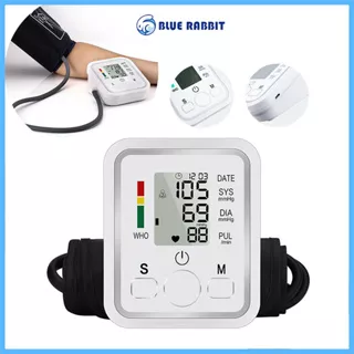 BlueRabbit Tensimeter Digital Alat Tensi Darah / Pengukur Tekanan Darah / Blood Pressure Monitor / Sphygmomanometer Tensimeter Lengan Atas Dengan Suara Alat Cek Tekanan Darah Otomatis Omicron