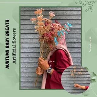 TERTMURAH AUTUMN BABY BREATH ARTIFICIAL FLOWERS Bunga Tangkai Palsu Plastik Buatan Dekorasi Hiasan Pajangan foto