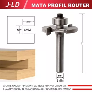 JLD 6mm mata Router Mata Profil Router Bit Timmer Bit sambungan kayu panel pintu slot
