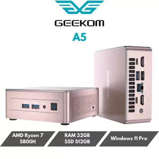 PC MURAH Geekom A5 Mini PC AMD Ryzen 7 5800H 32GB/512SSD Windows 11 Pro WIFI 6/ 8K UHD VEGA 8