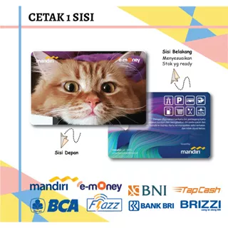 KARTU E MONEY ETOLL ANIMAL CAT KUCING E MONEY MANDIRI FLAZZ BCA GEN 2 BNI TAPCASH BRIZZI BRI - 1 SISI