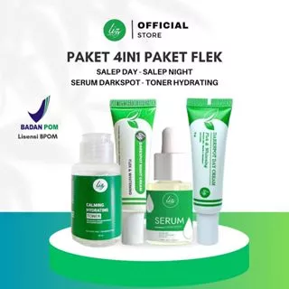 Liz Skincare Paket Hemat 4in1 Resmi BPOM Salep Retinol Night Whitening Salep Day Darkspot Cream Serum Toner Calming Hydrating Krim Retinol Flek Hitam Melasm Jerawat Milia