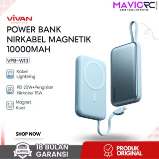 VIVAN VPB-W13 Powerbank 10000 mAh Wireless Magnetic Lightning Fast Charging 20W QC3.0 PD Iphone - Garansi Resmi 18 Bulan