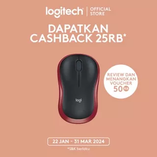 Logitech M185 Mouse Wireless Compact untuk Windows, Mac, ChromeOS - Merah