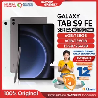 Samsung Galaxy Tablet Tab S9 Fe Fe+ Plus 5G Wifi RAM 6GB 8GB 12GB 128GB 256GB S9Fe Android