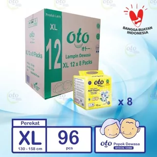 OTO Adult Diapers Popok Dewasa model Lem Perekat - ukuran XL isi 12pcs x 8