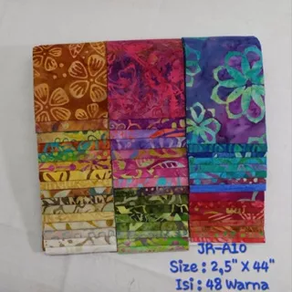 SEKAR DEWI BATIK Kain Perca Batik 2,5 X 44 Isi 48 Warna