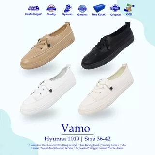 Vamo Hyunna Sepatu Casual Flat Shoes Pansus Import Premium Quality Bahan Kulit Sintetis Wanita Korea Trendy Cewek Kerja Kantor Sekolah Kuliah Kampus Free Kotak 1019