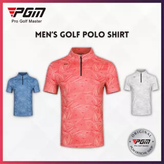 PGM Men Polo Shirt Golf Zipper Collar Quick Dry Fit | Baju Polo Golf Pria Kerah