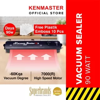 Kenmaster Vacum Sealer Mesin Press Plastik KM-1952 Free 10 Pcs Plastik Emboss / Mesin Press Plastik Serbaguna Untuk Makanan