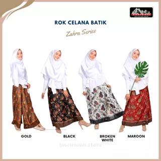 Rok Celana Muslimah Batik Bahan Katun Silk Zahra Series by Rickyrieez - Rok Panjang Kulot Muslim Bawahan Kebaya Modern - Outfit Untuk Kondangan Wisuda dll Wanita
