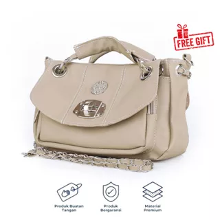 [FREE GIFT] Catenzo - RH 612 Tas Handle Bag Wanita Casual Formal Original Cream / Tas Slempang Wanita Terlaris