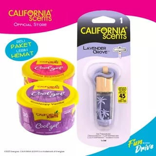 California Scents - Paket Vial Lavender 1pcs + Gel Vanilla 1pcs + Gel Shasta 1pcs Parfum Mobil California Pewangi Mobil Kamar Lemari Kamar Mandi Parfum Mobil Mewah Tahan Lama Termurah