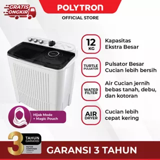 Mesin cuci POLYTRON Primadona Giant 2 tabung 12 Kg PWM 1203X