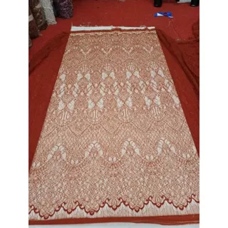 2.5 METER BAHAN KEBAYA BROKAT CHANTILY LACE TILE SEMI PERANCIS