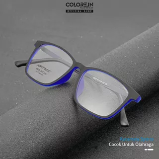 Colore.in Kacamata Anti Radiasi Anti Blueray Photocromic Bluecromic TR-90 + Titanium Persegi Panjang Pria Wanita Fashion Glasses 9828