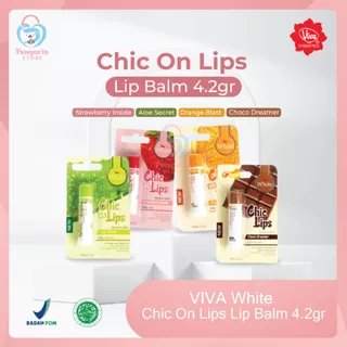 Viva White Chic On Lips Lip Balm 4.2gr - Orange Blast/Aloe Secret/Choco Dreamer/Strawberry Inside Pelembab Bibir Original BPOM