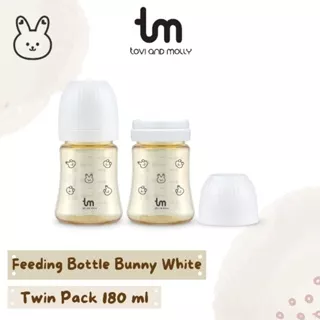 TM Tovi and Molly Dot Bunny White 180 ml 280 ml Twin Pack PPSU Baby Feeding Bottle Wide Neck / Botol Susu Tovi&Molly Made in Korea