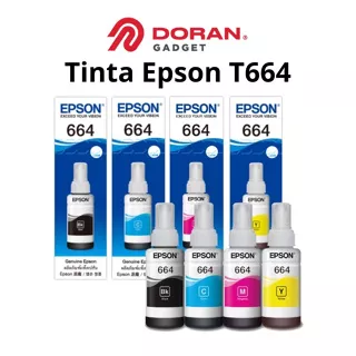 Tinta Printer Refill Isi Ulang Epson T664 Black Cyan Magenta Yellow | Tinta Printer Epson | Tinta Epson Original Garansi Resmi