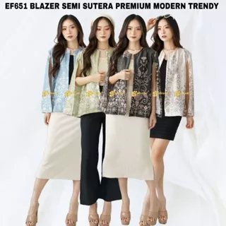 BLAZER SATIN WANITA MIDERN OUTER BLAZER BATIK KANTOR#BLAZER BATIK SATIN#BLAZER BATIK SEMI SUTERA#BLAZER KONDANGAN#BLAZER KERJA EFREMI EF651