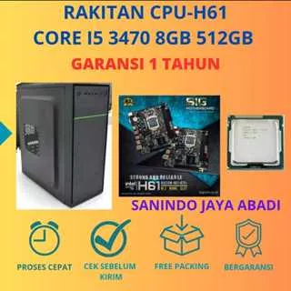 PC RAKITAN CPU RAKITAN H61 CORE i5 3470 RAM 4GB HDD 500GB SIAP PAKAI