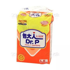 DR. P Adult Diapers Special L8 / Popok Perekat DRP Dewasa Spesial L8