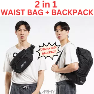 ARMY 2 in 1 waist bag lipat bumbag bum tas pinggang selempang backpack