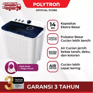 Mesin cuci POLYTRON Primadona Giant 2 tabung 14 Kg PWM 1403B