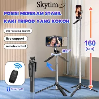 Skytime Tripod TR05 Video Content 1.6meter 360 Wireless Bluetooth Remote Control Anti Shake Selfie Stick Tongsis