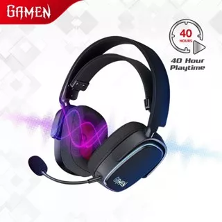 GAMEN Shadow Gaming Wireless Headphone Headset Earphone 40 ms Low Latency Bluetooth With Mic Compatible For PS4, Xbox, PC, Phone, etc Original - Garansi 1 Tahun