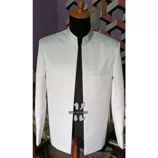 Beskap Pengantin Polos Warna Broken White ( Atasan Saja Tanpa Rompi, Celana, Dan Peci )