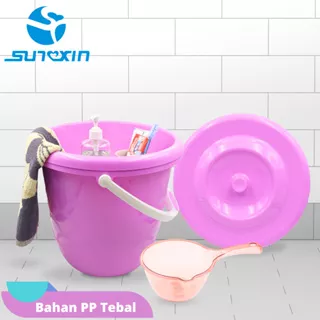 SUNXIN Baskom Plastik 3IN1/820/821/822/823/825/ Set Baskom Serbaguna / Ember Air Rumah Dengan Tutup