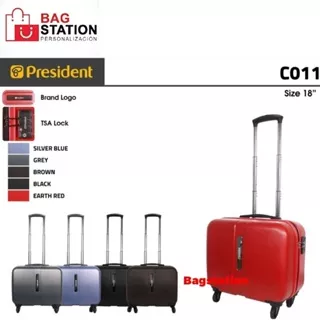 TAS KOPER PRESIDENT C 011 ORIGINAL TAS CABIN PRESIDENT C011 ORIGINAL 4 RODA ABS SELETING TSA LOCK TAS TRAVEL TAS PAKAIAN TAS BAJU