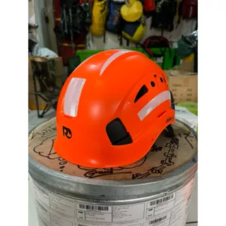 helm safety rhino N series dengan reflector skotlite menyala untuk rescue panjat tebing kerja ketinggian mirip petzl vertex vent hi viz