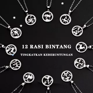 Kalung Emas 18k Dengan Liontin Inisial Alfabet Bahan Titanium Steel Anti Karat Gaya Korea rasi bintang Untuk Wanita