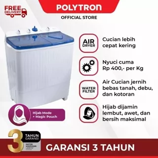 Mesin cuci POLYTRON Primadona Giant 2 tabung 7Kg PWM 701, 8kg PWM 801, Original Garansi Resmi