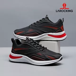 Larocking - Vega Hitam Merah | Sepatu Sneakers Running Gym Shoes